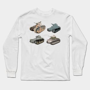 Various French WW2 Tanks Long Sleeve T-Shirt